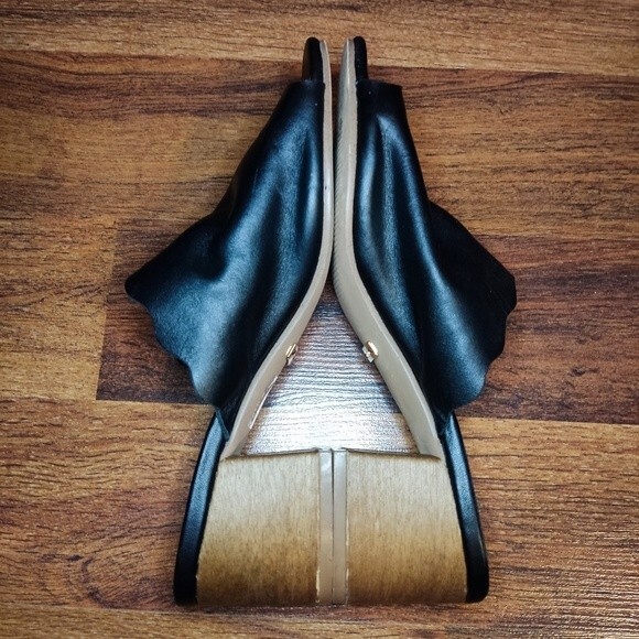 Kensie Hajari Genuine Black Leather Heeled Sandals - Picture 8 of 12